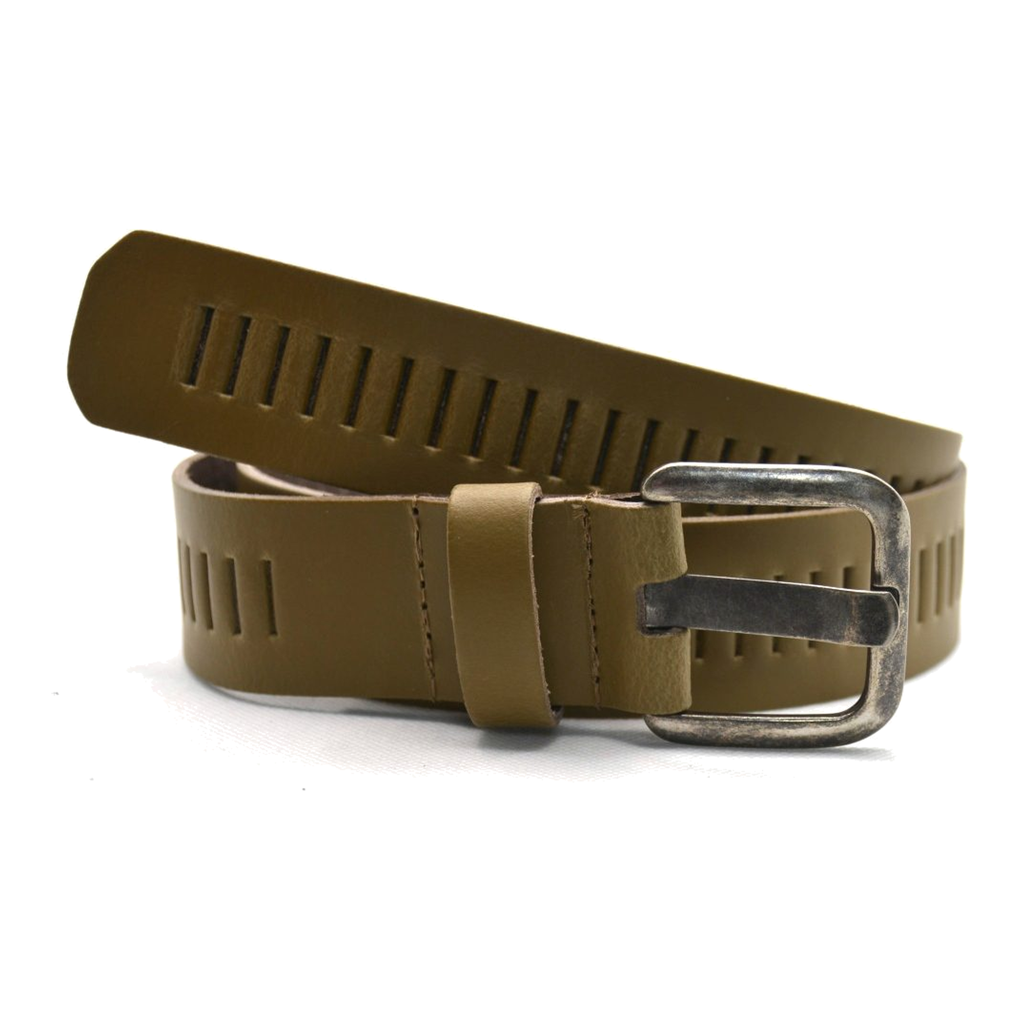 Timbelt Timbelt leren riem 4 cm – verstelbaar zonder gaatjes - taupe