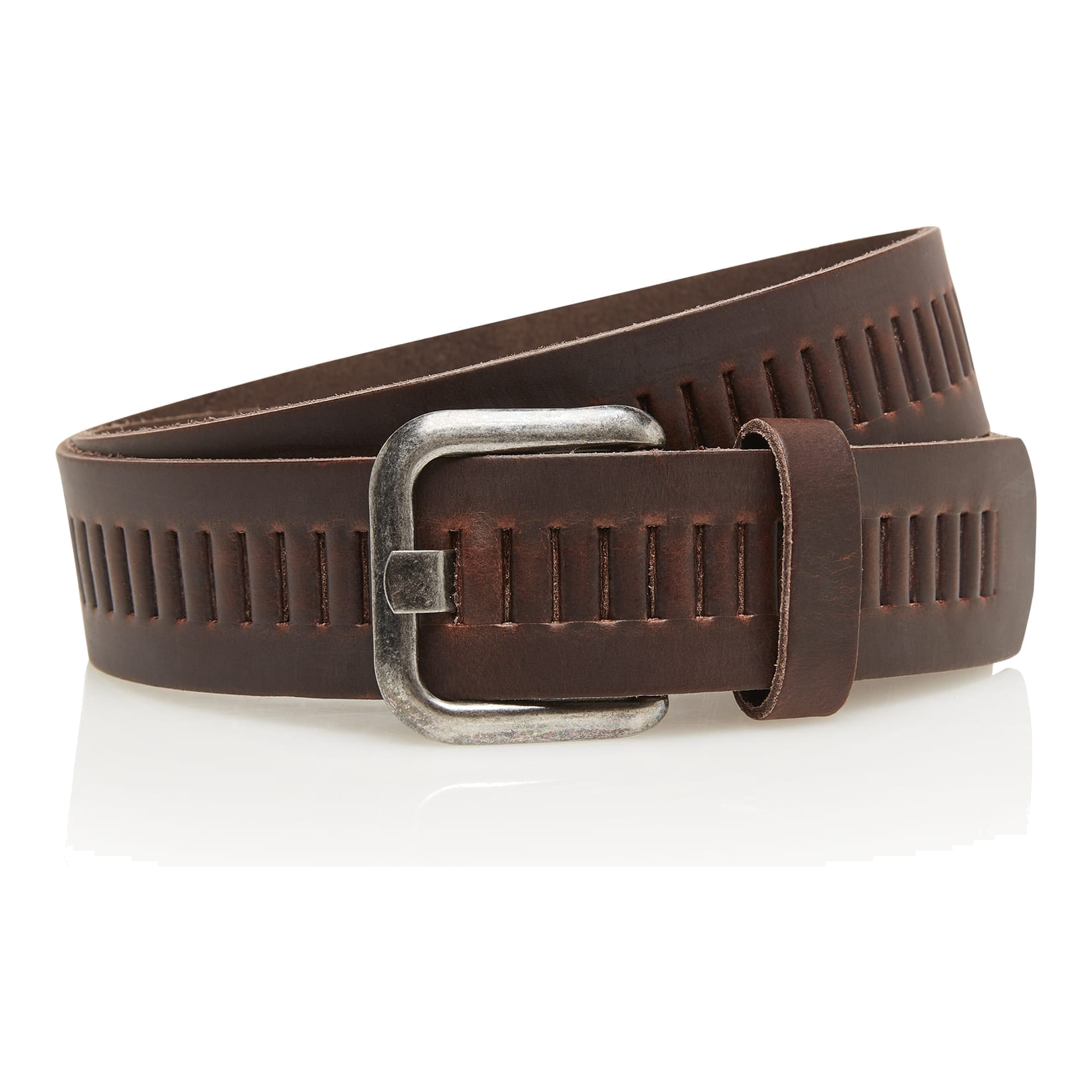 Timbelt Timbelt leren riem 4 cm – verstelbaar zonder gaatjes - bruin