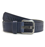 Timbelt Timbelt leren riem 4 cm – verstelbaar zonder gaatjes - blauw