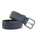 Timbelt Timbelt leren riem 4 cm – verstelbaar zonder gaatjes - blauw