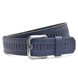 Timbelt Timbelt leren riem 4 cm – verstelbaar zonder gaatjes - blauw