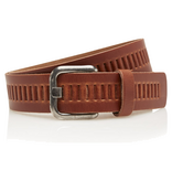Timbelt Timbelt leren riem 4 cm – verstelbaar zonder gaatjes - cognac