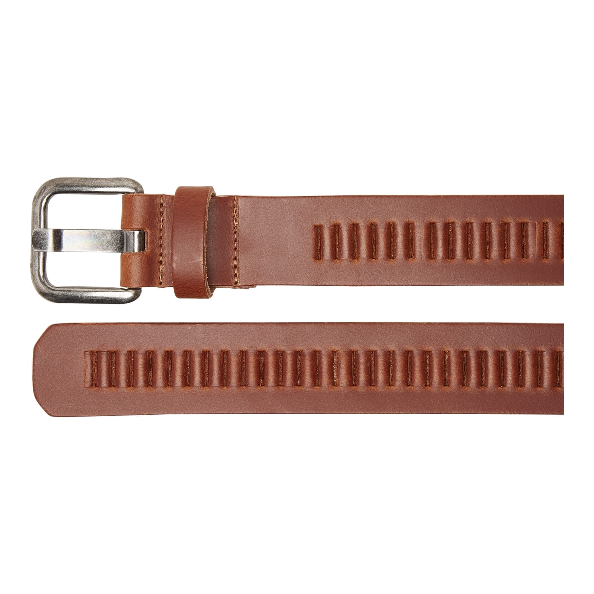 Timbelt Timbelt leren riem 4 cm – verstelbaar zonder gaatjes - cognac