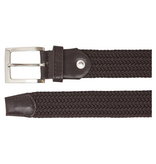 Timbelt Timbelt elastische riem zwart 35 mm – perfect verstelbaar - bruin