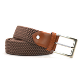 Timbelt Timbelt elastische riem zwart 35 mm – perfect verstelbaar - cognac/taupe