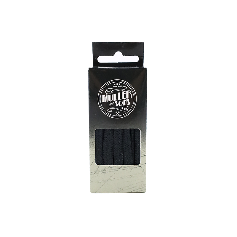 Muller & Sons Sneaker- en voetbalveters zwart 120 cm | Smalle sportveters 6 mm