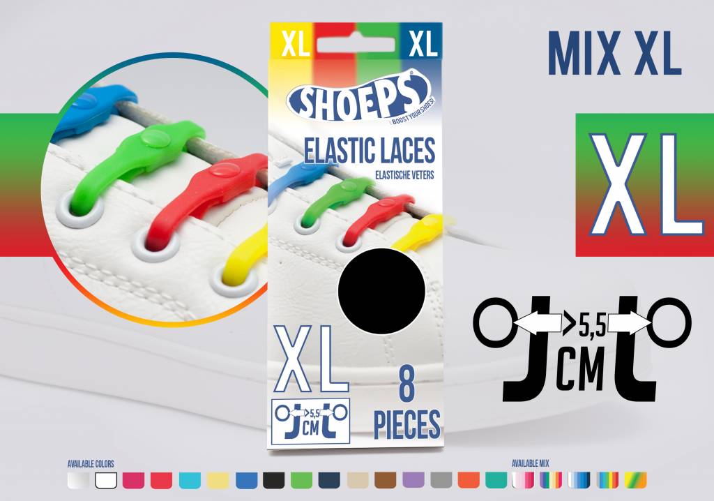 SHOEPS SHOEPS XL Mix colour - elastische veters