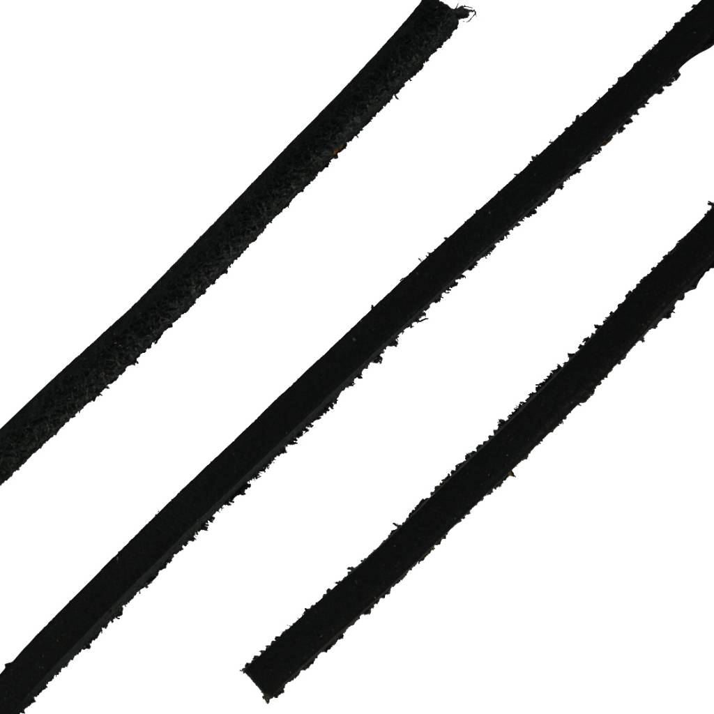 ShoeSupply.eu Leren veters zwart 120cm | Stevige vierkante lederen veters
