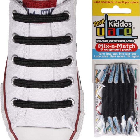 U-LACE VETERS U-Laces kiddos elastische veters zwart 6 stuks