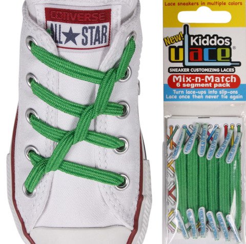 U-LACE VETERS U-Laces kiddos elastische veters kelly green 6 stuks