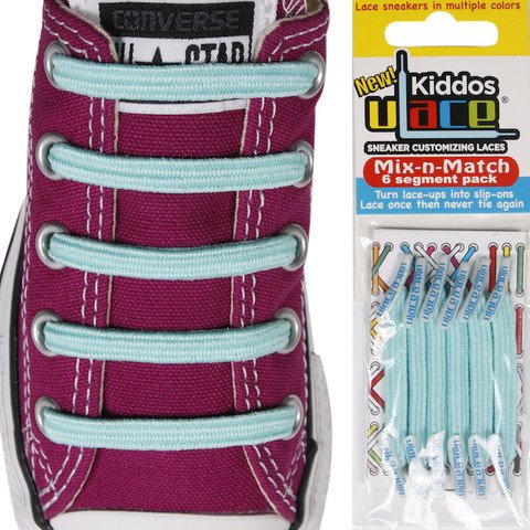 U-LACE VETERS U-Laces kiddos elastische veters sea foam blue 6 stuks