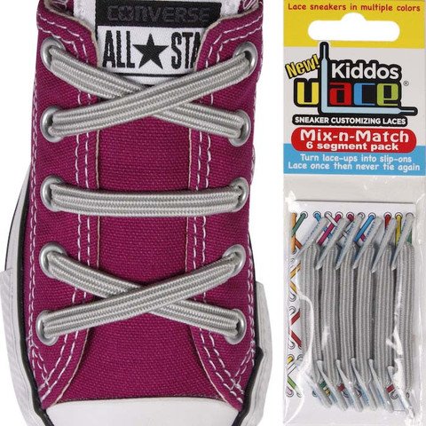 U-LACE VETERS U-Laces kiddos elastische veters zilver 6 stuks