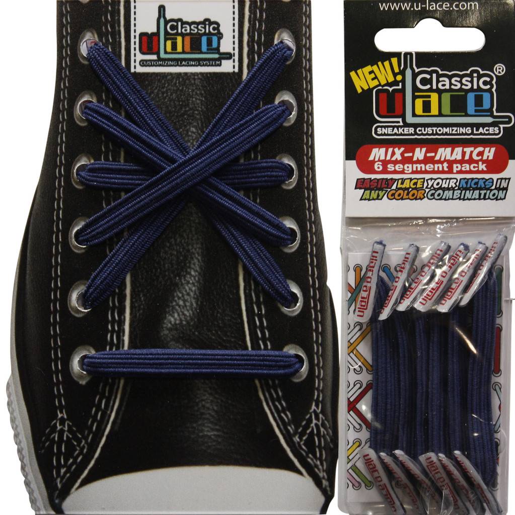 U-LACE VETERS U-Laces classic mix-n-match elastische veters light navy 6 stuks