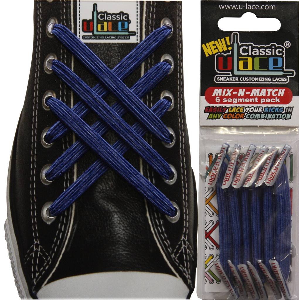U-LACE VETERS U-Laces classic mix-n-match elastische veters koningsblauw 6 stuks