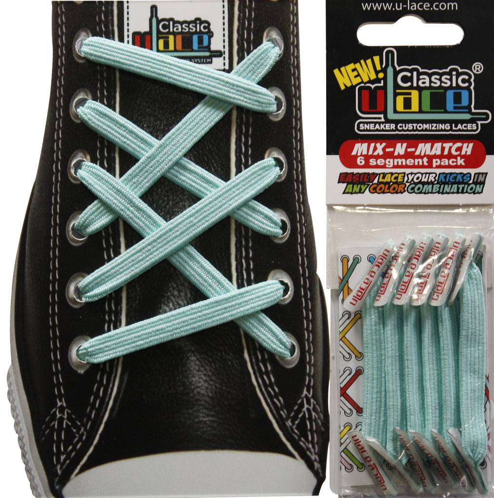 U-LACE VETERS U-Laces classic mix-n-match elastische veters turquoise 6 stuks