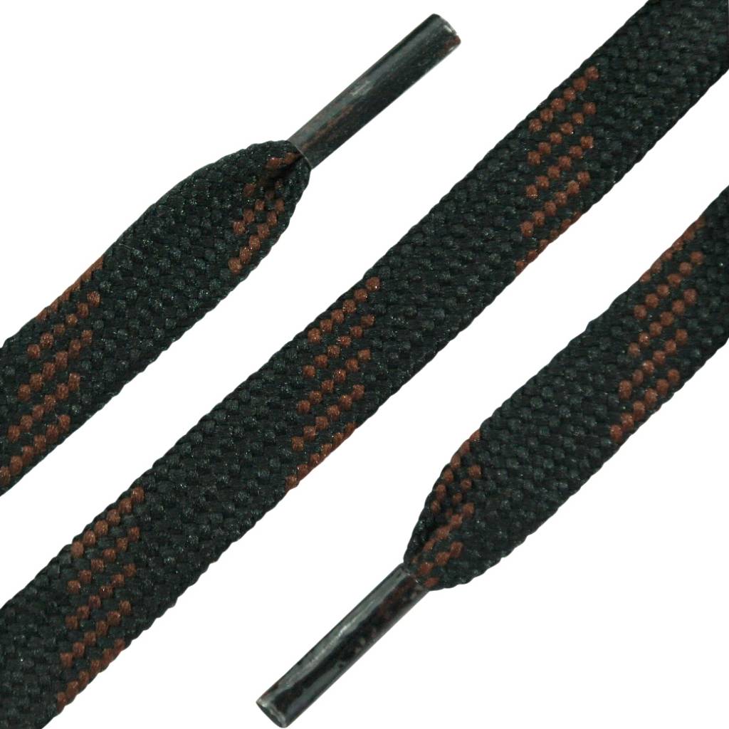 SL LINE Platte Outdoor Veters Zwart-Bruin 120cm – Sterke Veters voor Wandelschoenen & Bergschoenen
