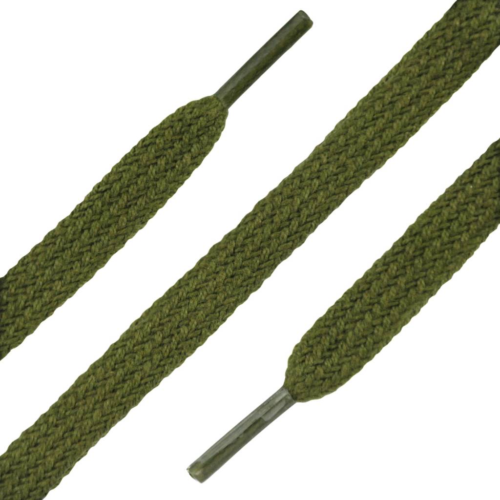 SL LINE Platte veters legergroen 120cm voor schoenen met 7 tot 9 paar vetergaatjes