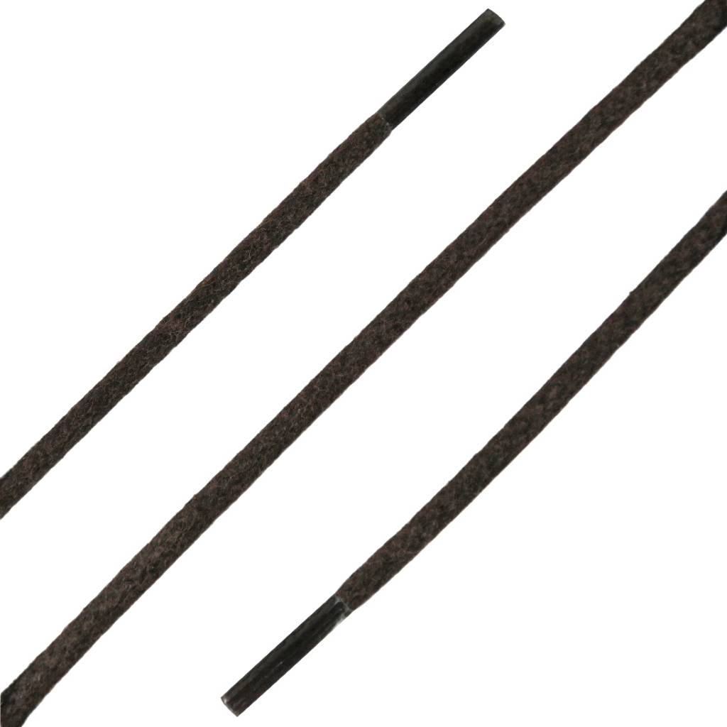 SL LINE Dunne ronde wax veters donkerbruin 60cm – luxe katoenen veters