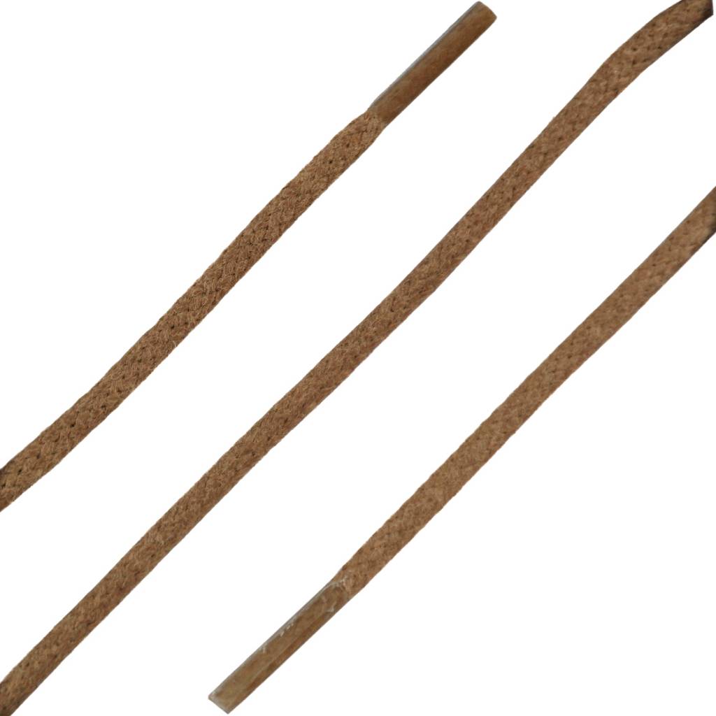 SL LINE Dunne ronde wax veters cognac 60cm – luxe katoenen schoenveters