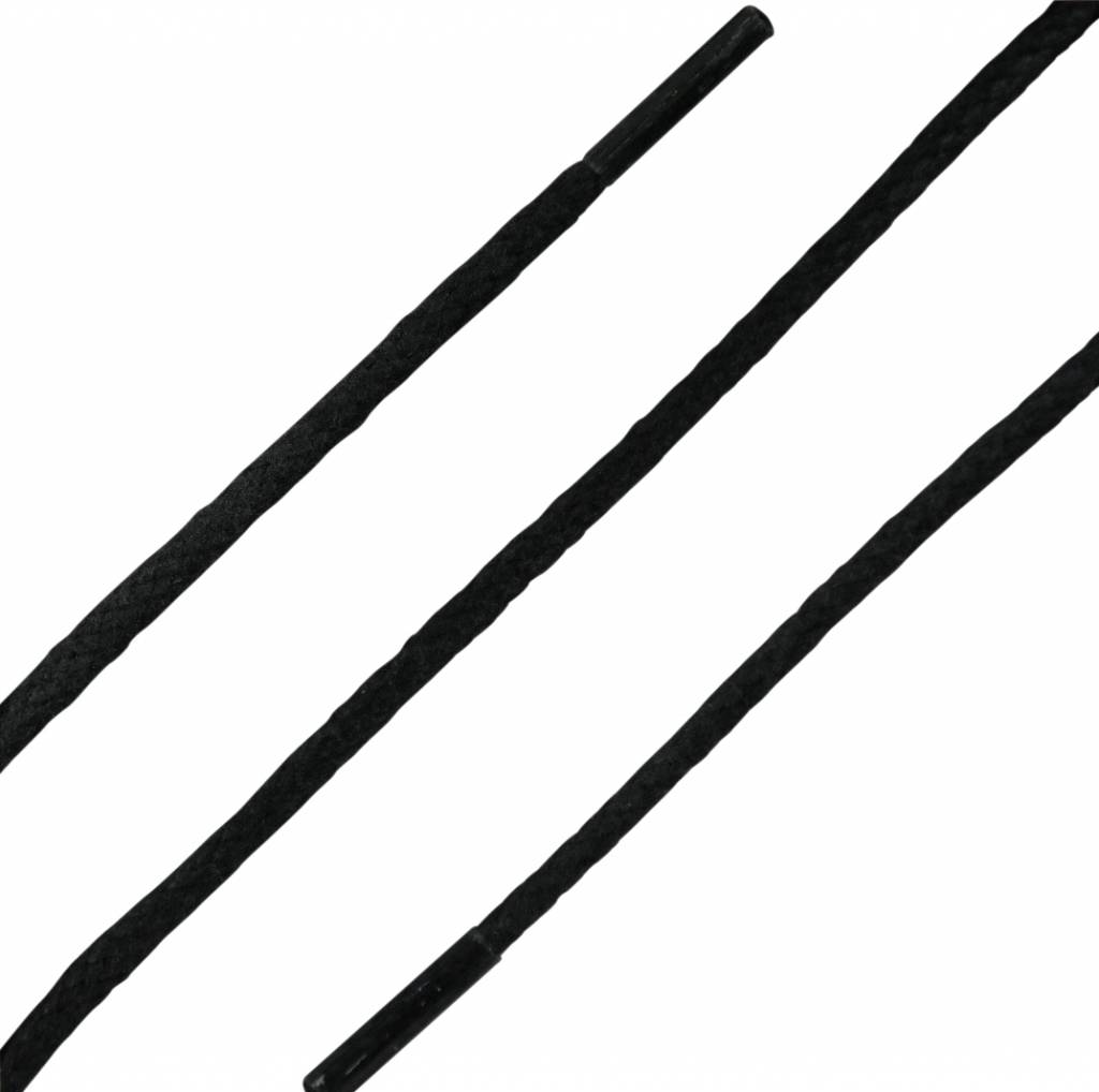 SL LINE Dunne ronde wax veters zwart 150cm – luxe katoenen schoenveters