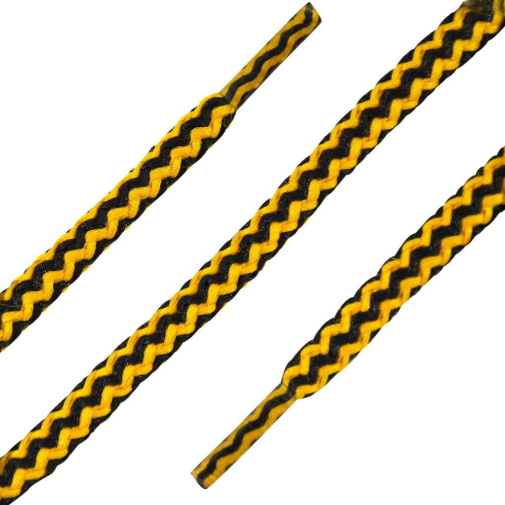 SL LINE SL dikke ronde veters zwart-geel 150cm | Stevige schoenveters 5mm