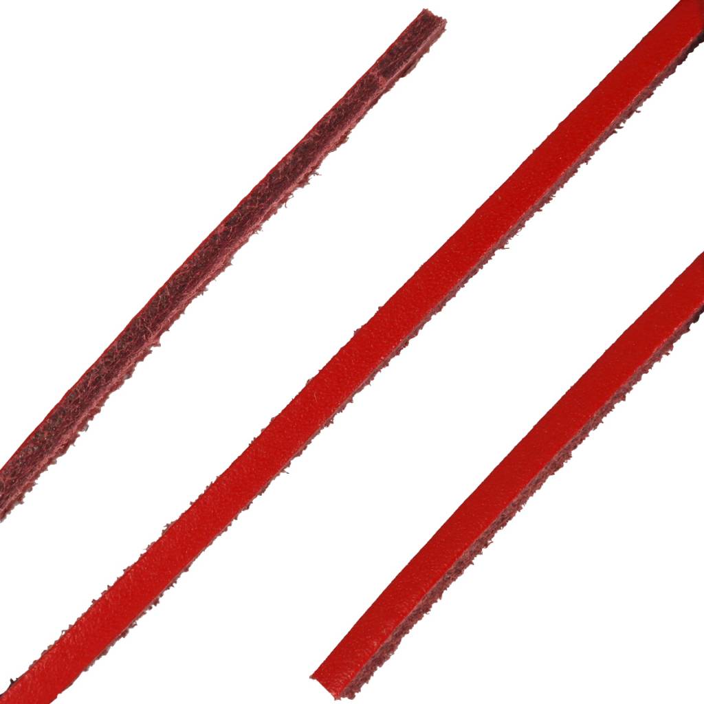 ShoeSupply.eu Leren veters rood 120cm | Stevige vierkante lederen veters