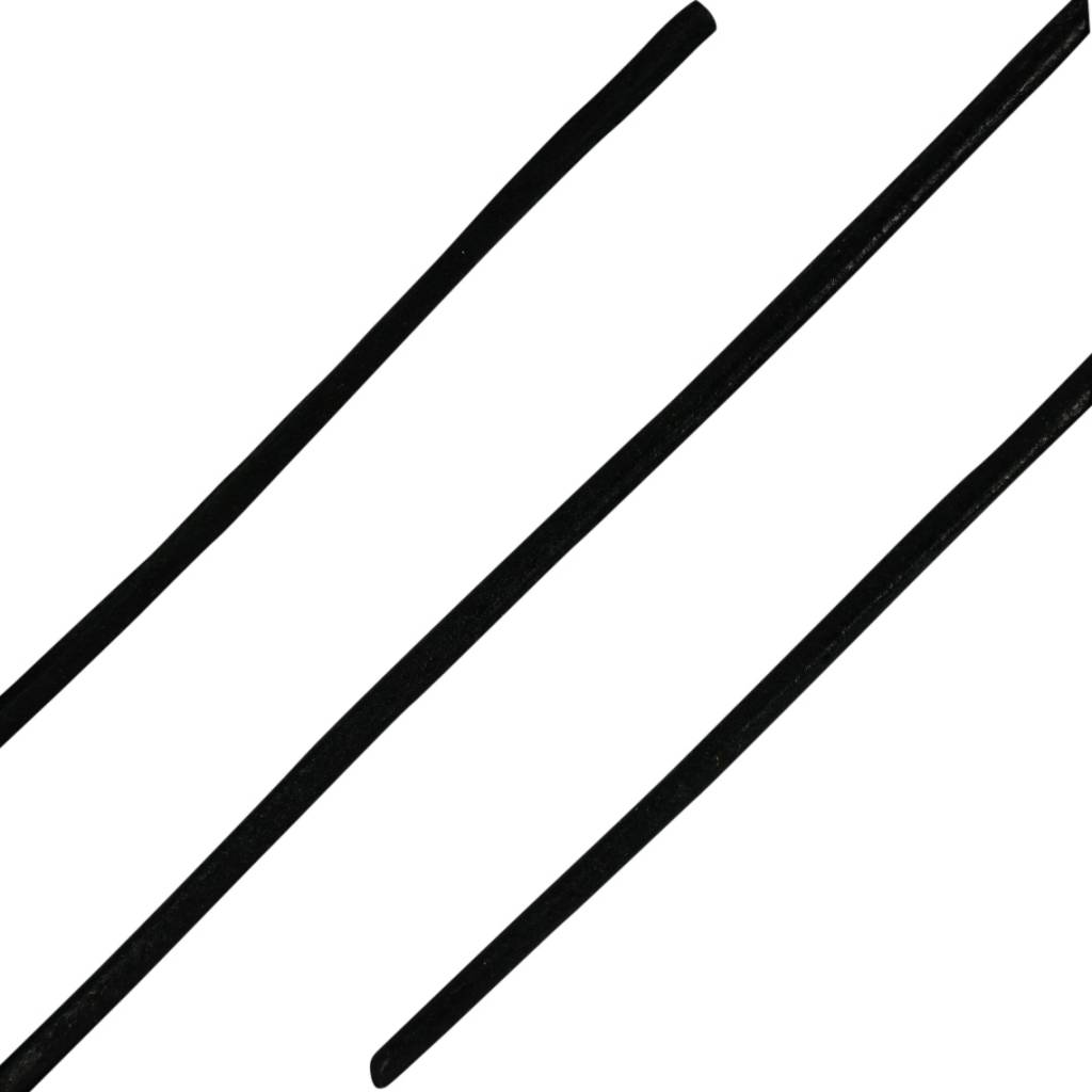 ShoeSupply.eu Ronde leren veters zwart 100cm | Luxe lederen sierveters