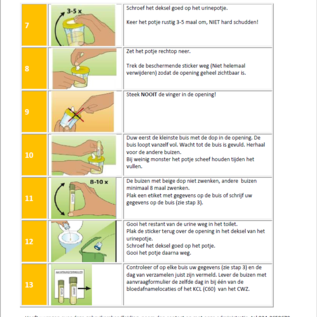 Instructie urine verzamelen voor patiënten