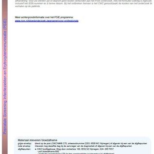 Aanvraagformulier MMB Prenatale screening infectieziekten en Erytrocytenimmunisatie (PSIE)