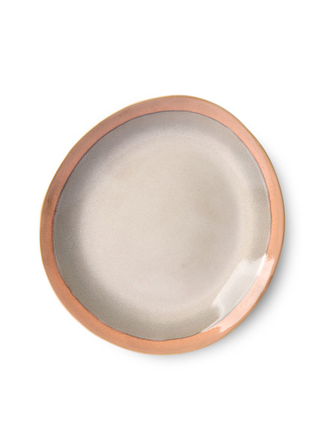 Ceramic 70's side plate - earth