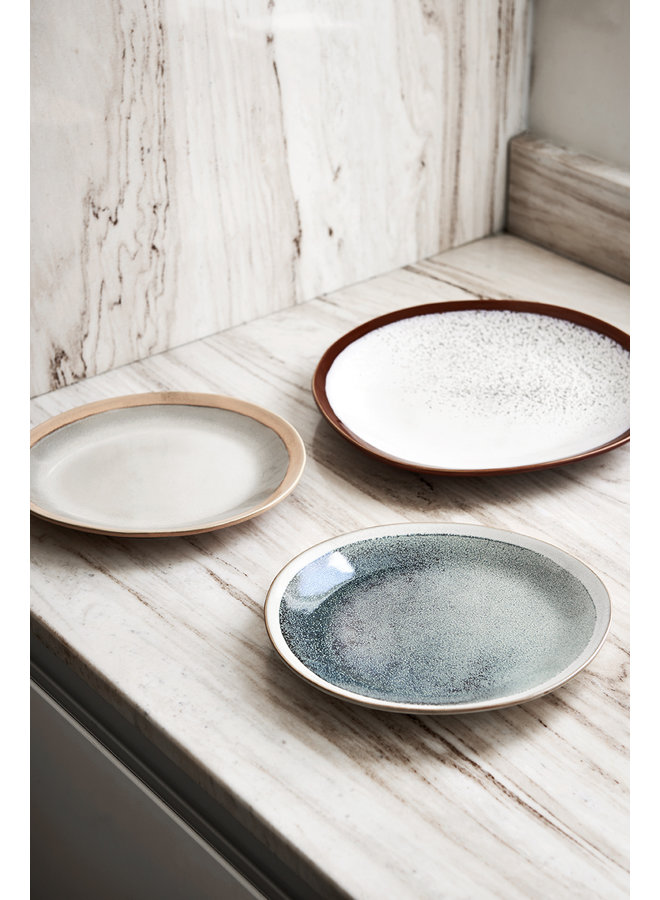 Ceramic 70's side plate - mist