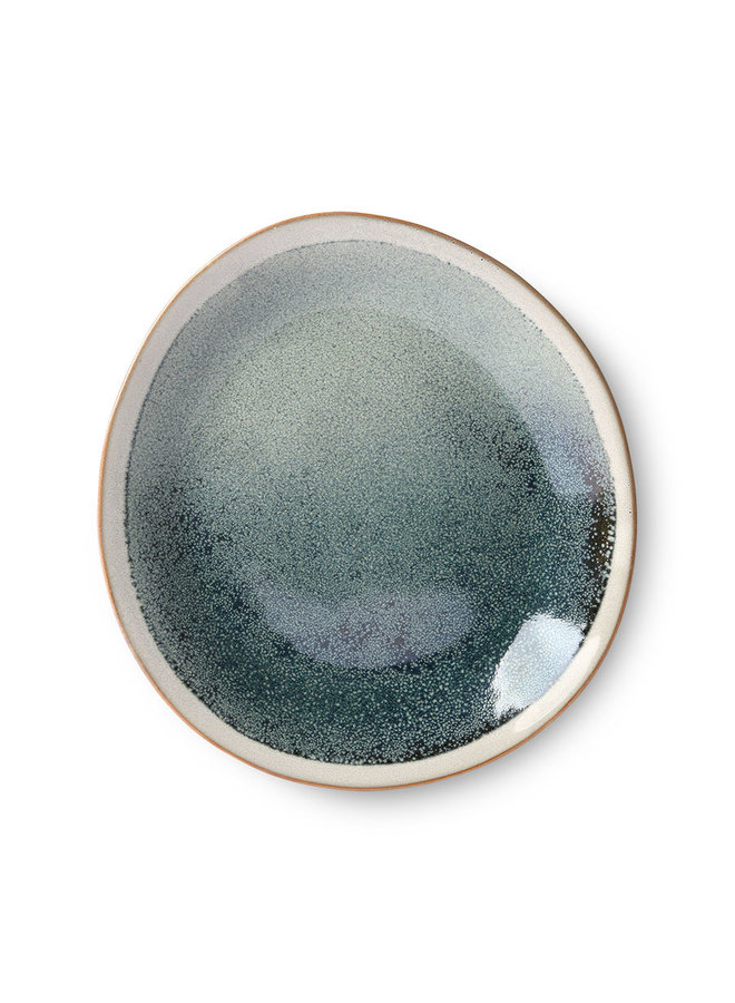 Ceramic 70's side plate - mist