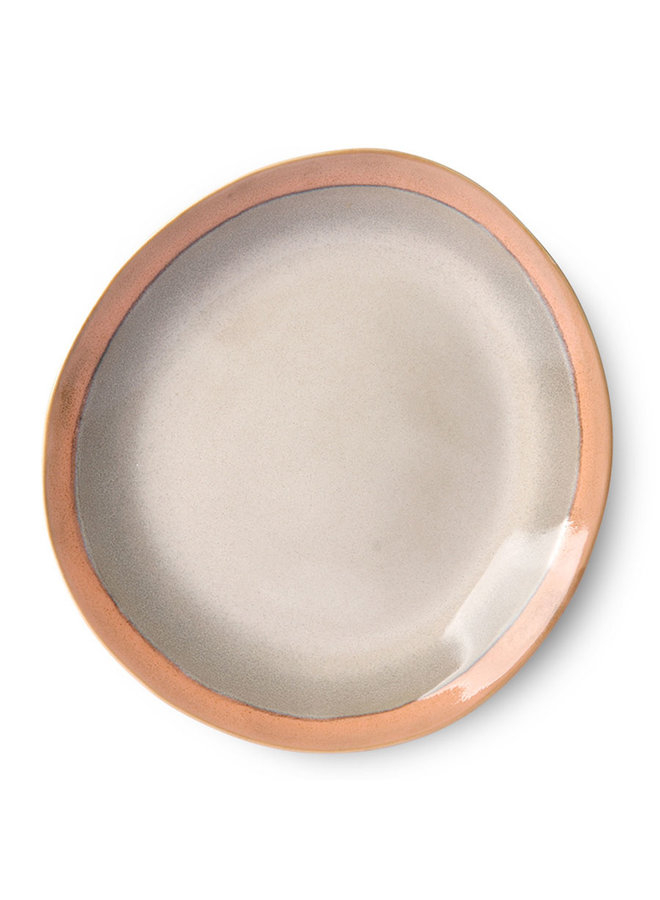 Ceramic 70's dinner plate - earth