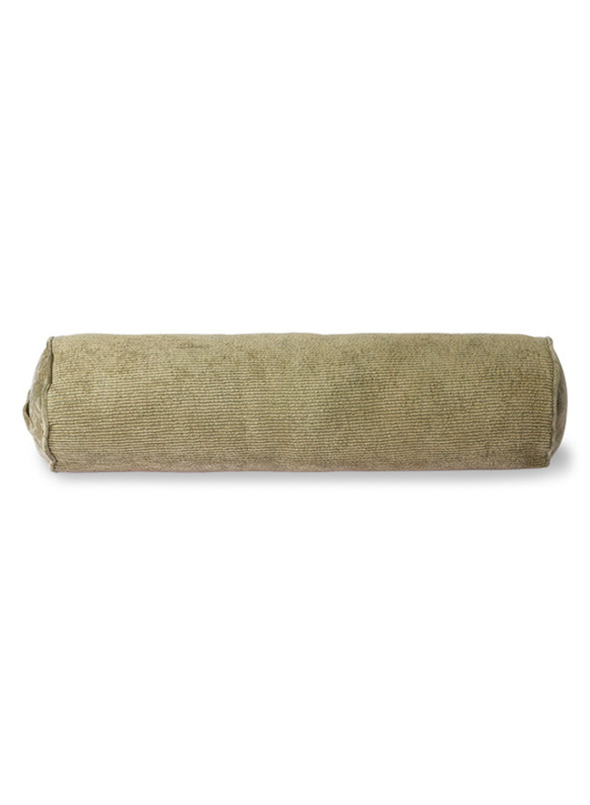 Corduroy bolster cushion army green