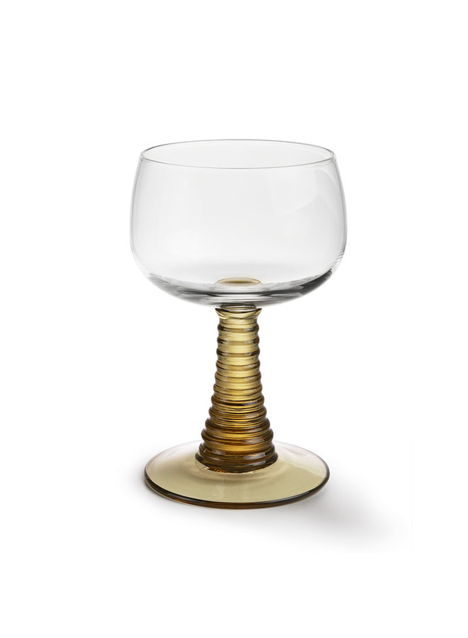 Swirl wine glass - green