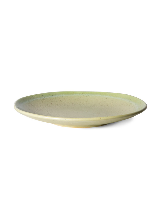 Ceramic 70's dessert plate - pistachio