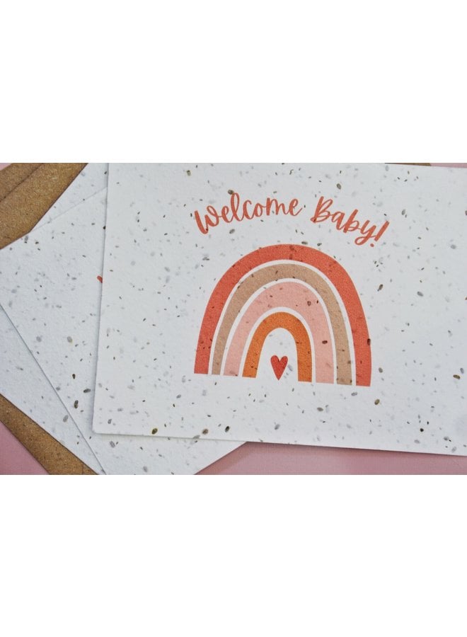 Flower Seeds card - Welcome Baby Girl