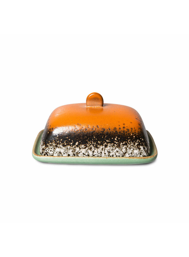 70S Ceramics: Butter Dish - Meteor