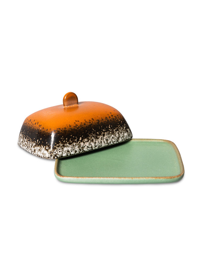 70S Ceramics: Butter Dish - Meteor