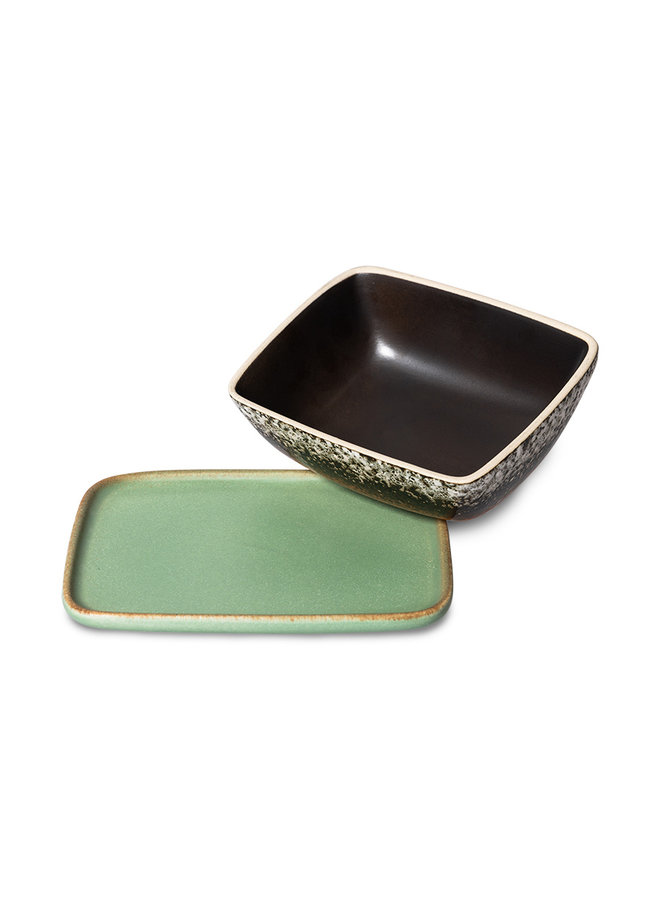 70S Ceramics: Butter Dish - Meteor