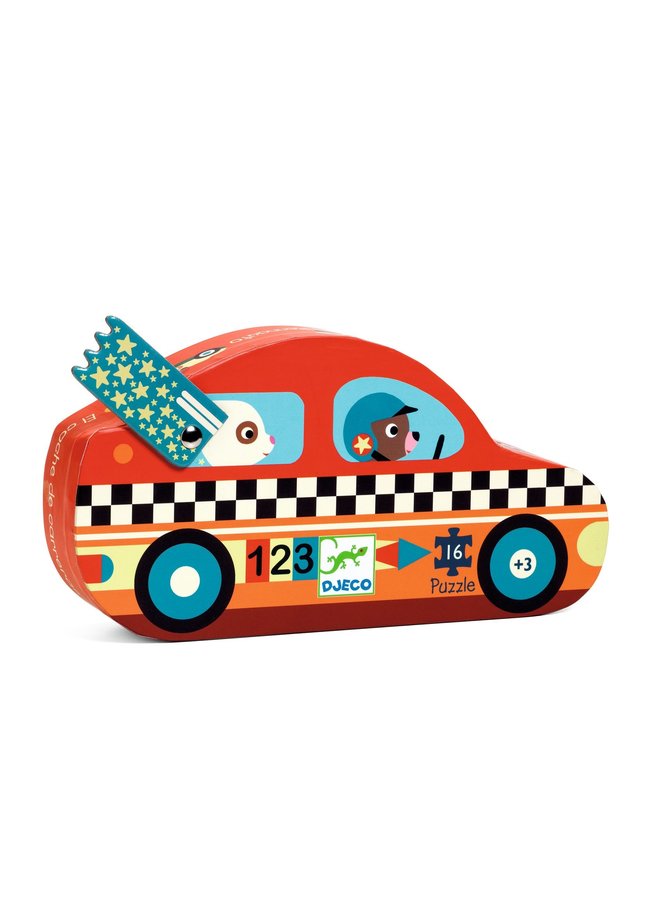 Puzzel Silhouette - De racewagen