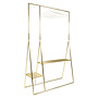 Clothing rack with hanger/hook set - brass