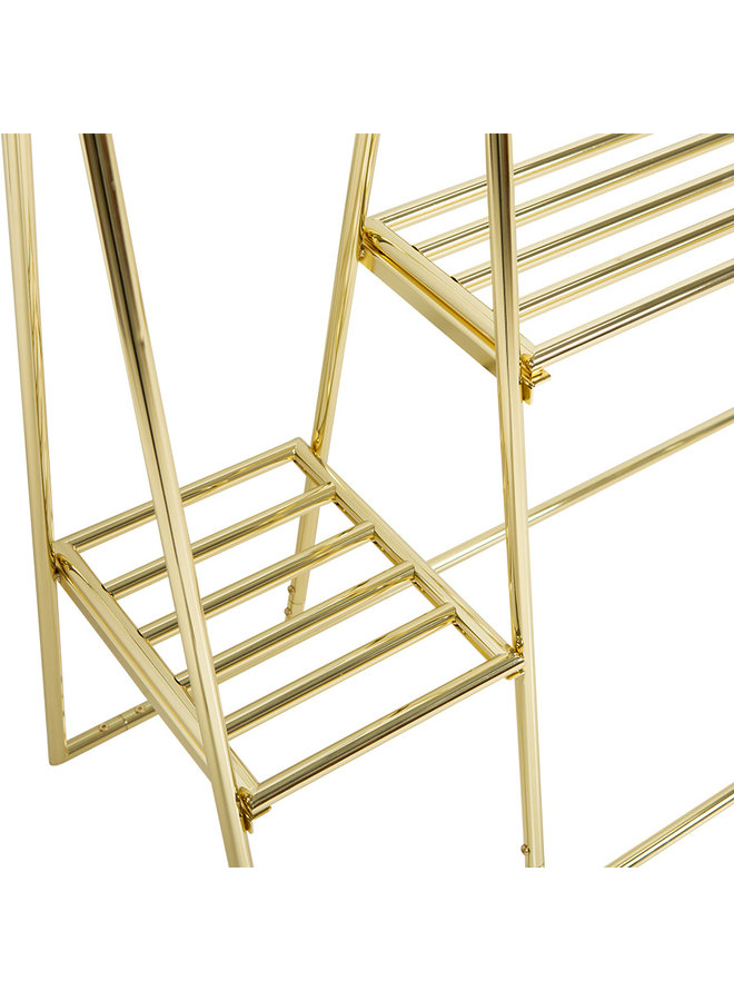 Clothing rack with hanger/hook set - brass