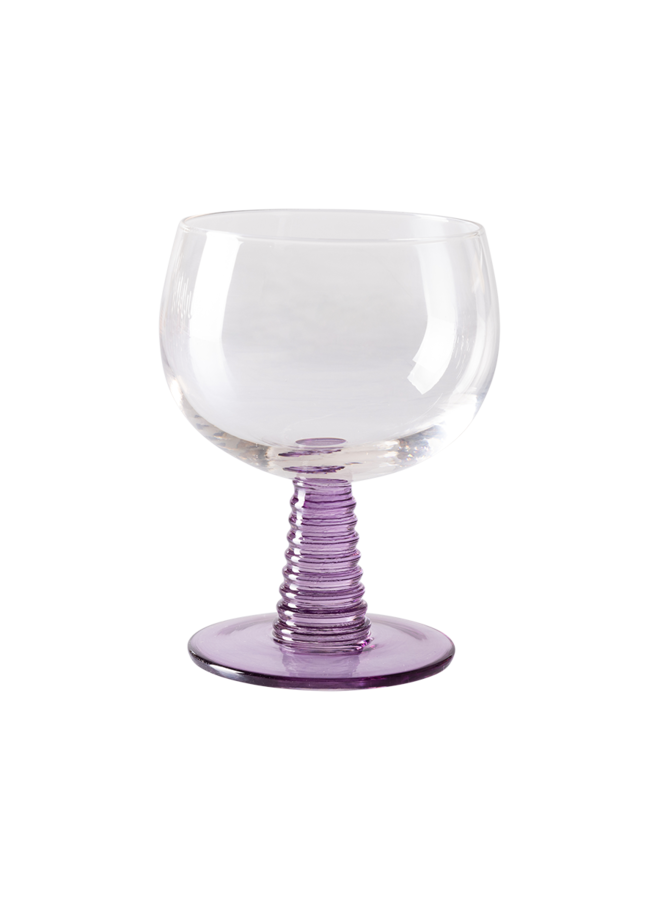 Swirl wine glass - purple