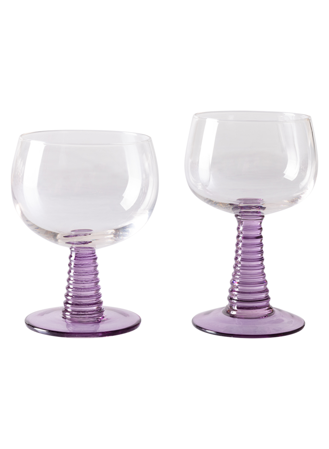 Swirl wine glass - purple