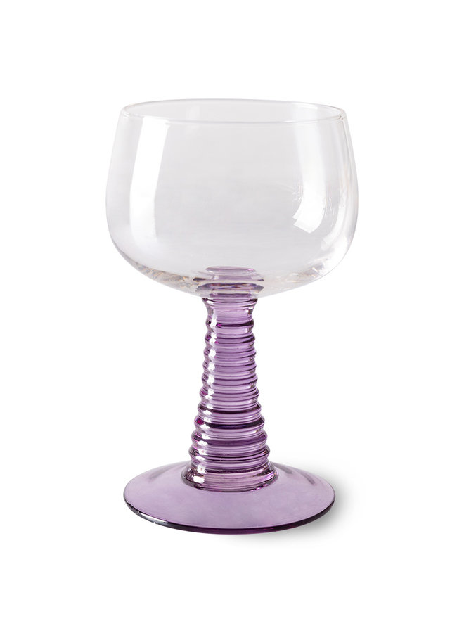 Swirl Weinglas hoch - purple