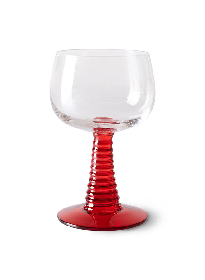 Swirl wine glass high - red