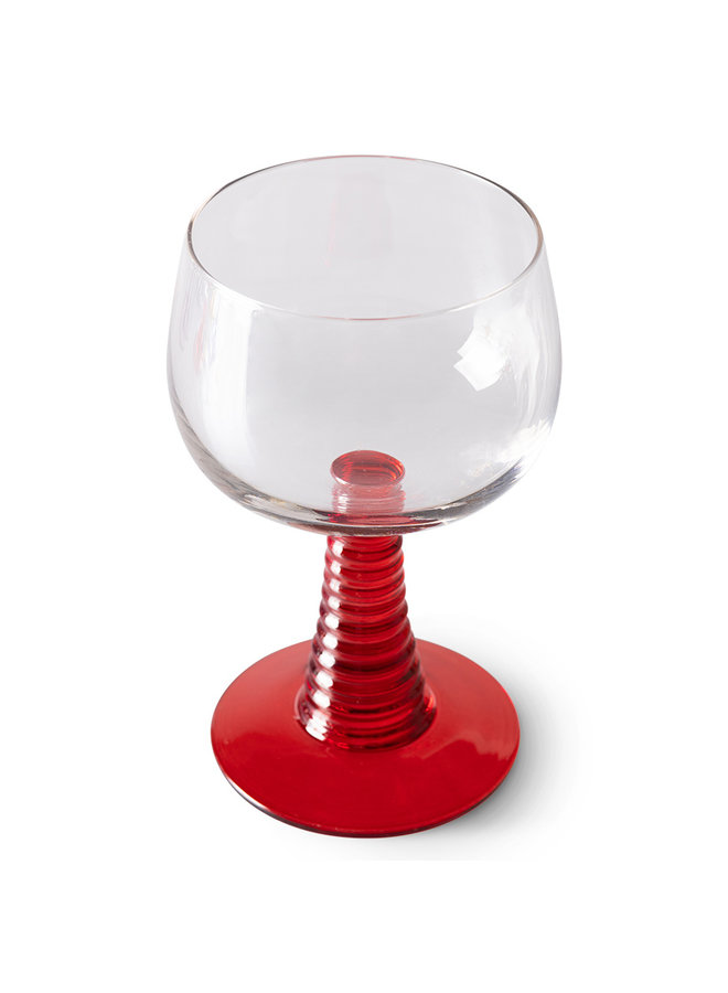 Swirl wine glass high - red