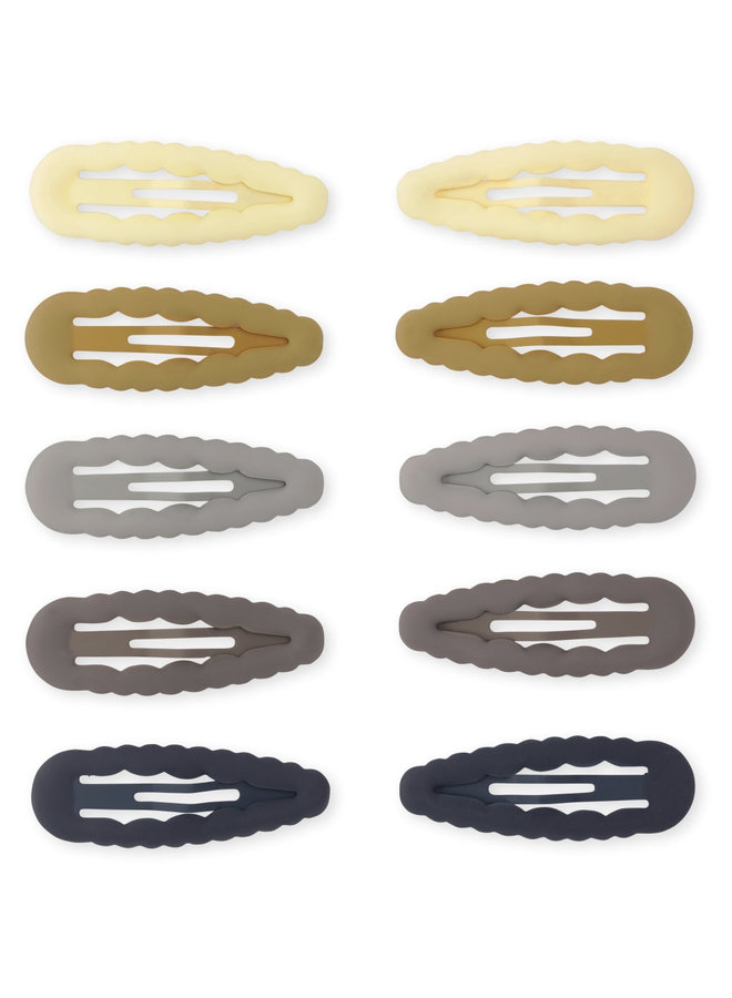 10 pack Junior Hair Clips - Scallop