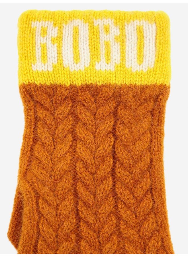 BC knitted gloves - curry